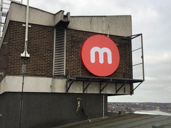 The Merrion Centre rooftop signs